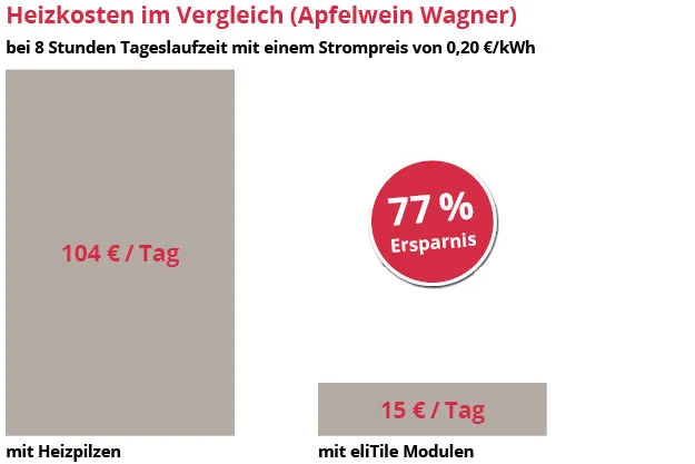 77% Ersparnis im Restaurant Apfelwein Wagner durch den Umstieg auf eliTile Module