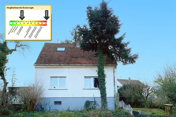 Dieses Haus konnte mit dem Umbau von Nachtspeicher auf eliTile Module seinen Vergleichswert Endenergie von H auf C senken.